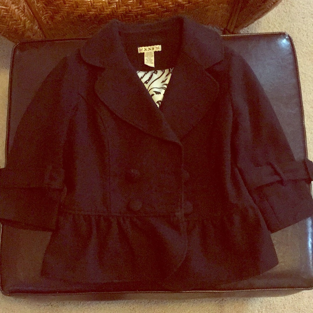 Black Wool Bordello jacket, with satin lining.